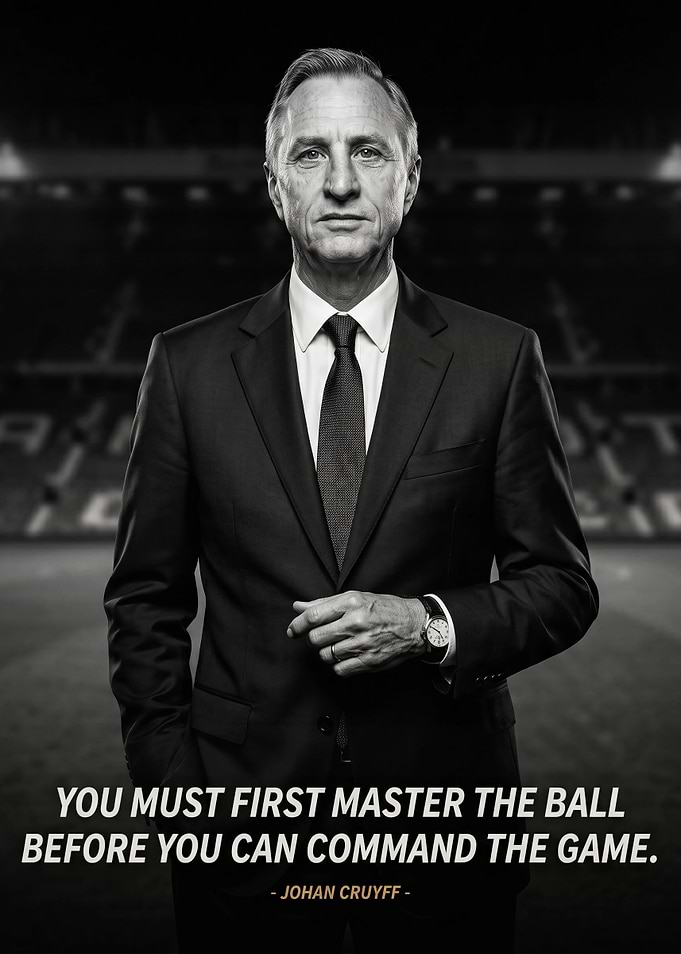 Johan Cruyff Inspirational Football Quote Poster
