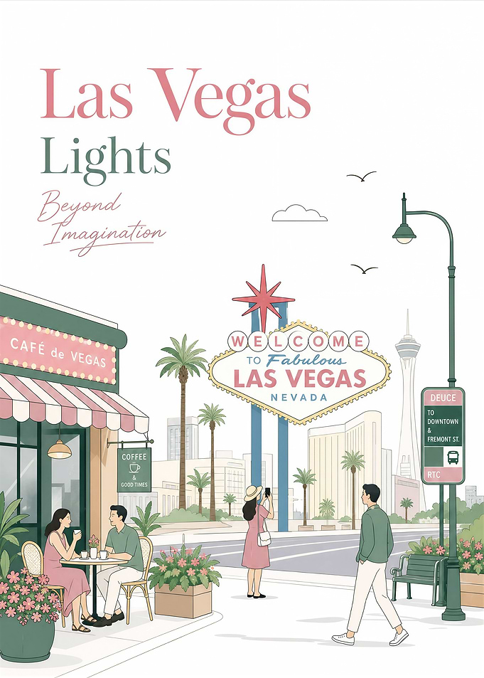 Las Vegas Travel Poster Illustration