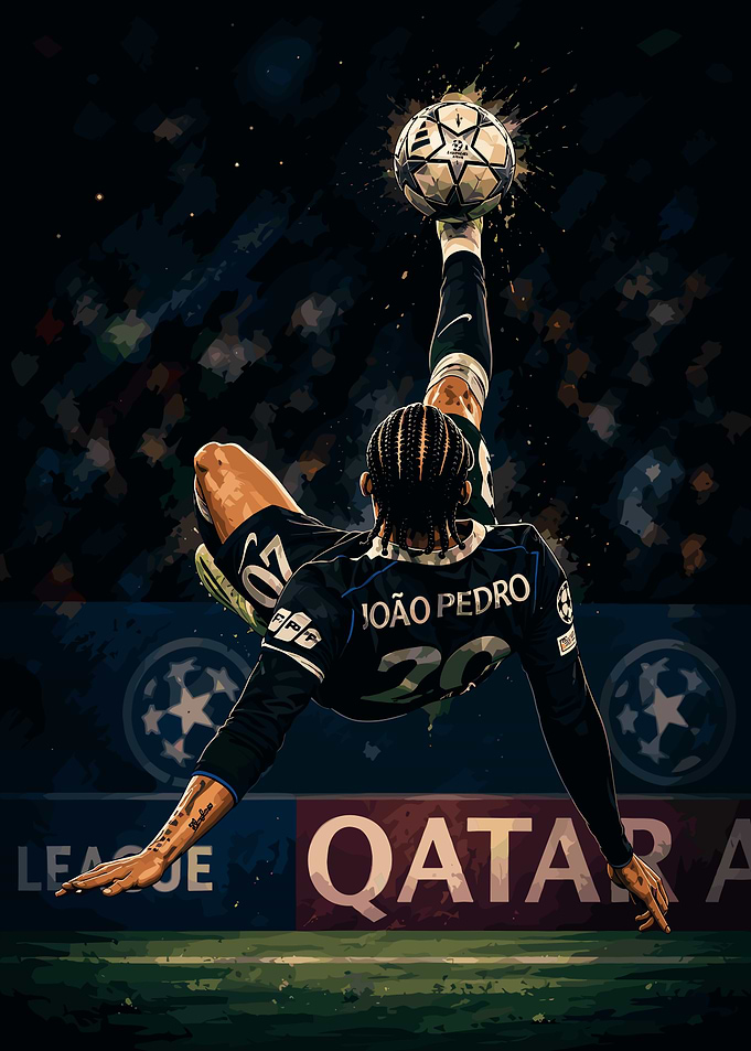 João Pedro Bicycle Kick Illustration