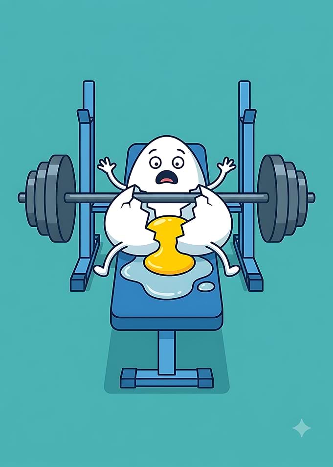 Cracked Egg Lifting Weights