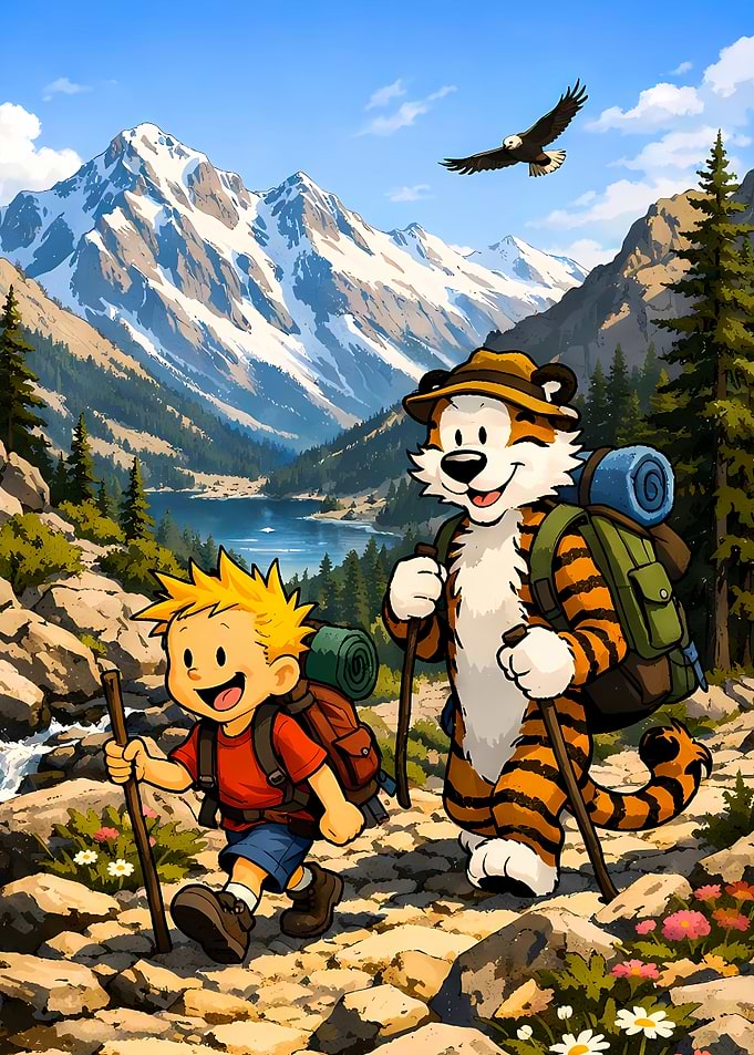Calvin and Hobbes Hiking Adventure