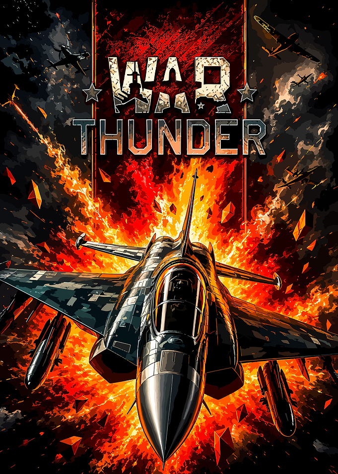 War Thunder Fighter Jet Explosion Poster