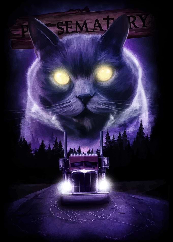 Pet Sematary Cat and Truck Poster