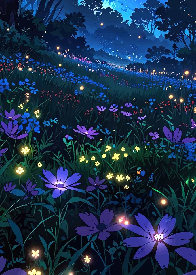 Enchanted Meadow at Night