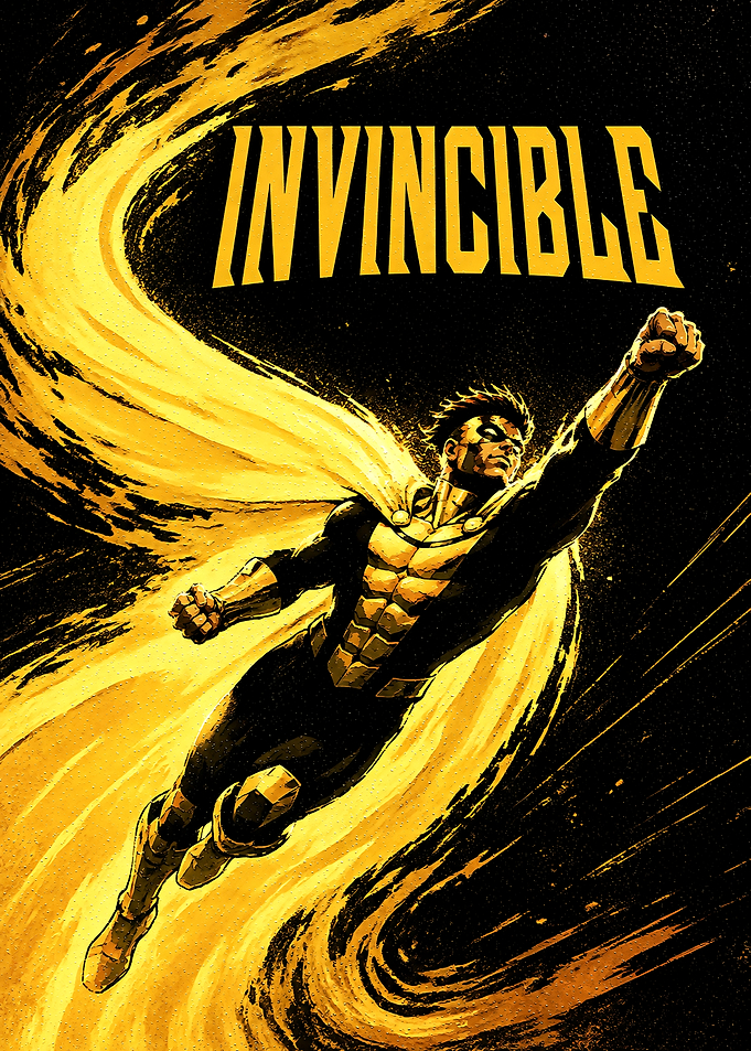 Invincible Superhero Flying Poster