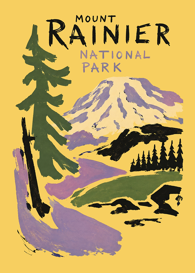 Mount Rainier National Park Vintage Poster