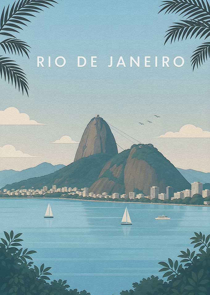 Vintage Travel Poster Rio de Janeiro