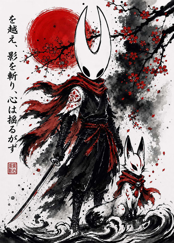 Hollow Knight Ink Wash Art