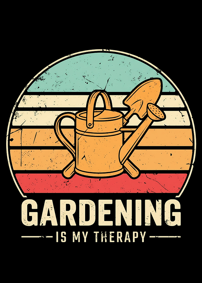 Gardening Is My Therapy Vintage Design
