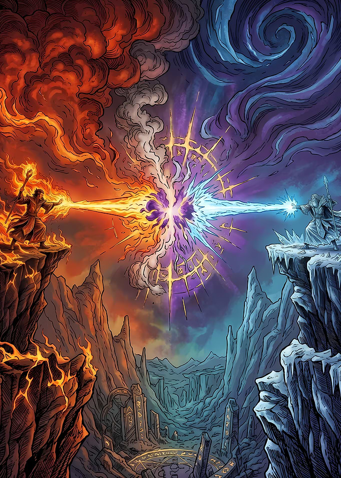 Epic Elemental Wizard Duel