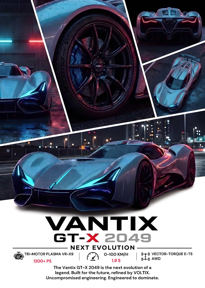 Vantix GT-X 2049 Futuristic Cyberpunk Concept Car