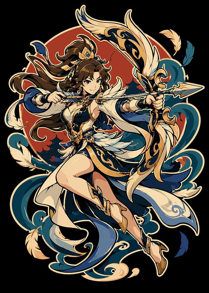 Pixel Art Archer Warrior Maiden