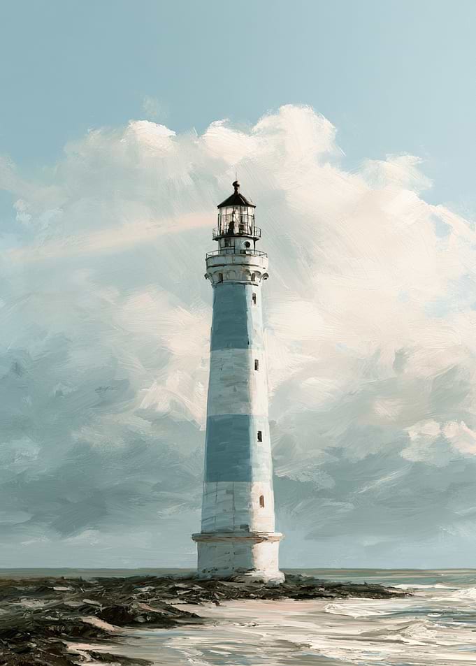 Oil Painting of Coastal Lighthouse