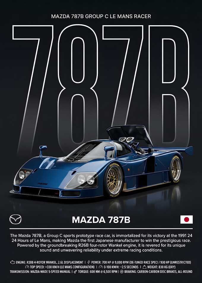 Mazda 787B Group C Race Car Poster
