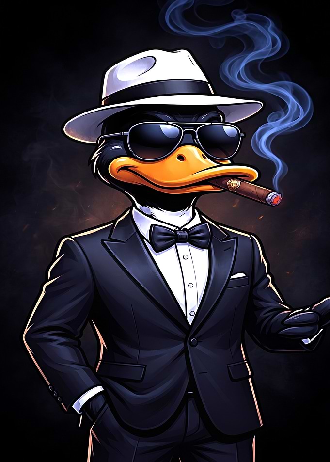 Dapper Duck Mobster with Cigar