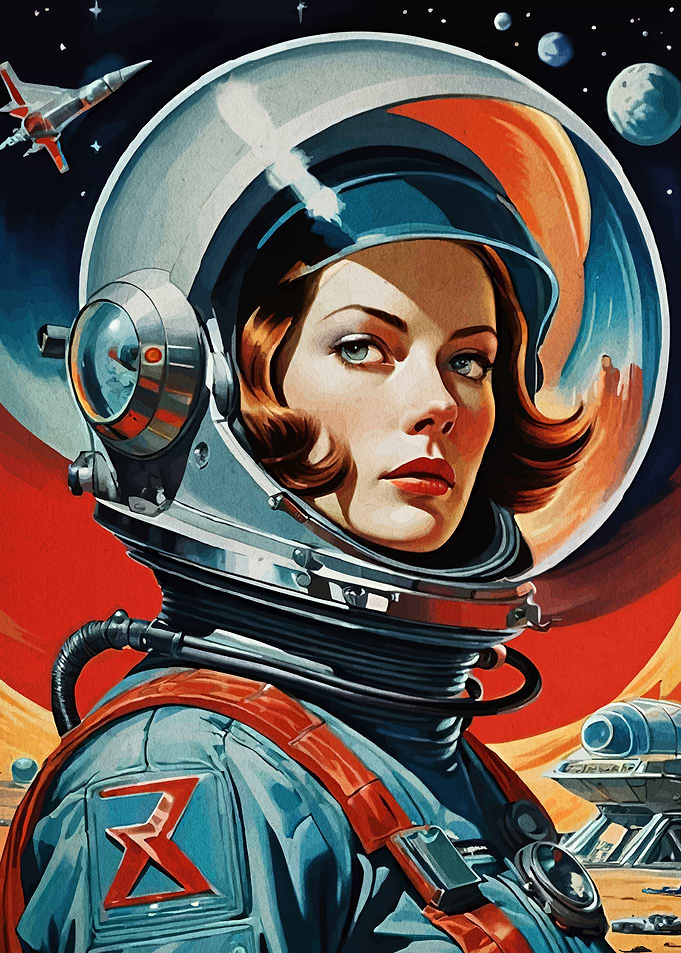 Retro Sci-Fi Astronaut Portrait
