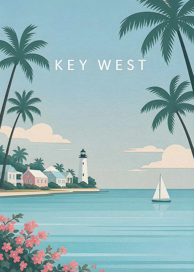 Vintage Key West Travel Poster