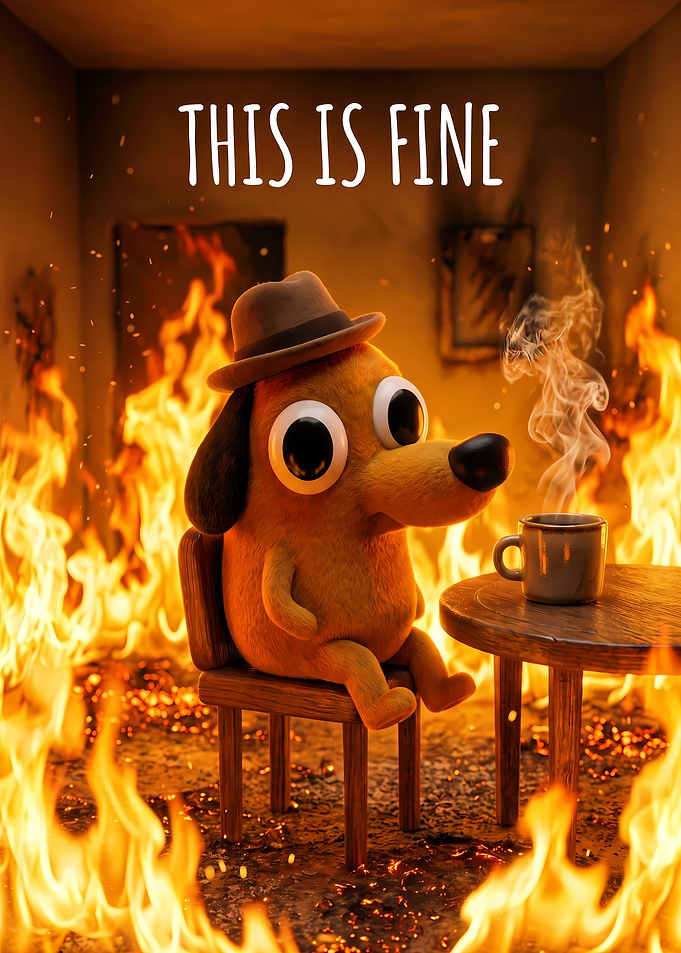 This Is Fine Meme Dog