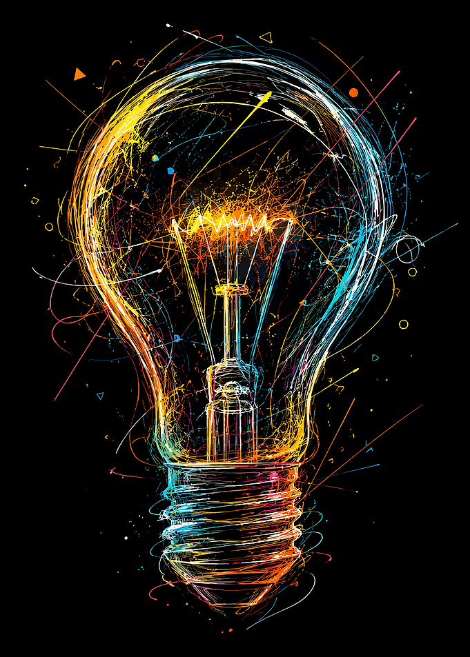 Abstract Colorful Scribble Light Bulb