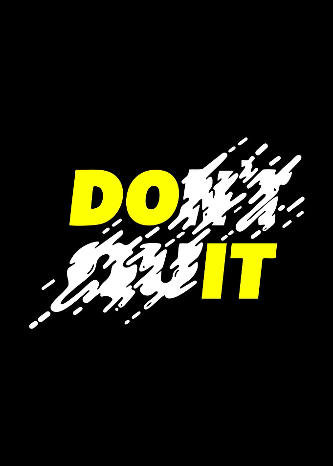 Don't Quit Motivational Text Art