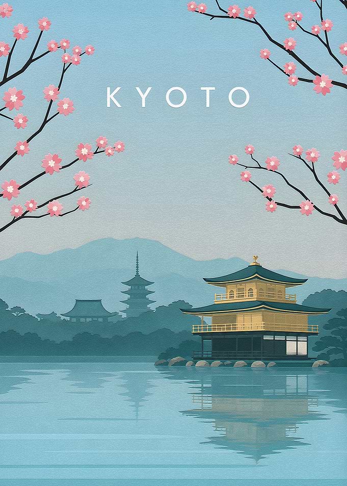 Kyoto Kinkaku-ji Travel Poster