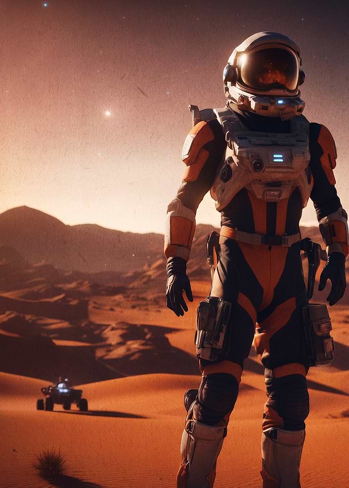 Astronaut Exploring the Martian Surface