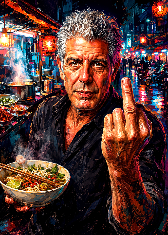Anthony Bourdain Street Food Portrait