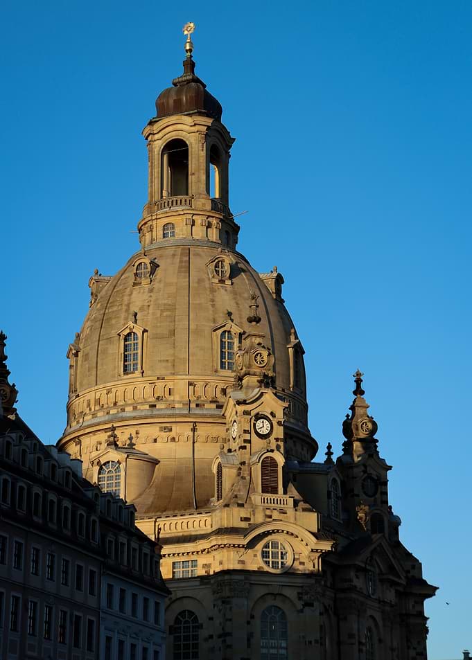 Frauenkirche Dresden Dome at Sunset
