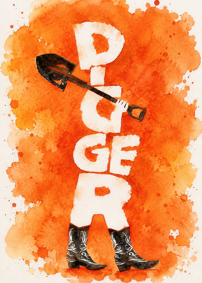 Digger Typography Art Print