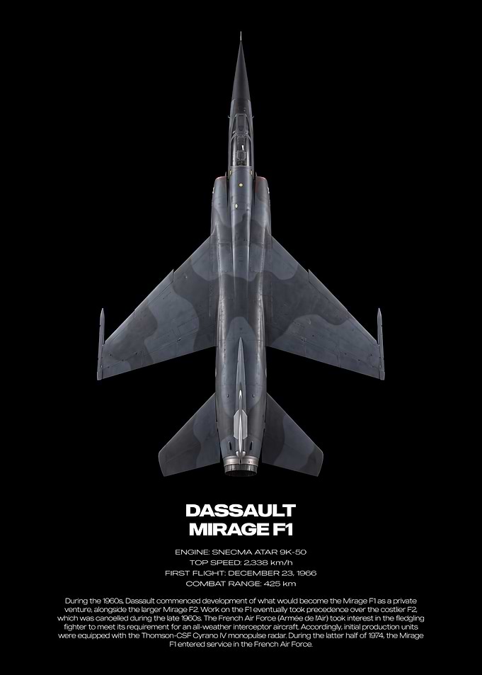 Dassault Mirage F1 Technical Poster