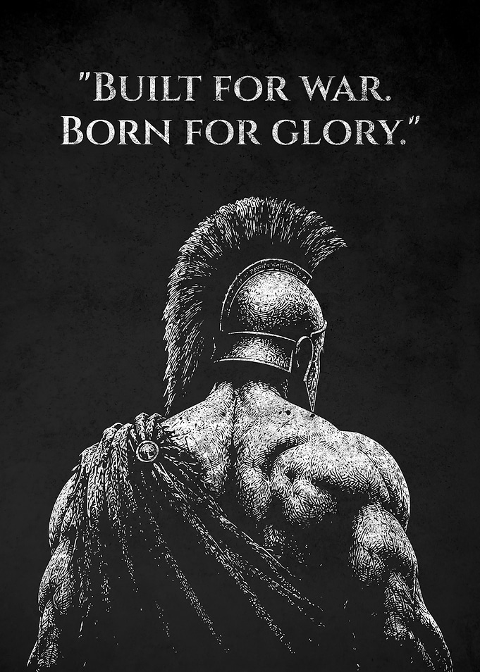 Spartan Warrior War Glory Motivational Poster