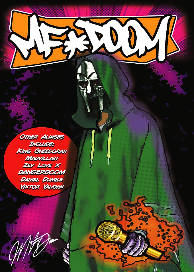MF DOOM Comic Style Poster