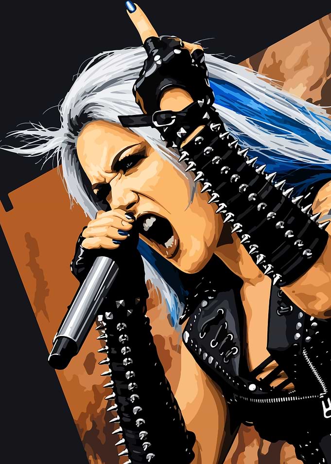 Female Rock Singer Performing Live