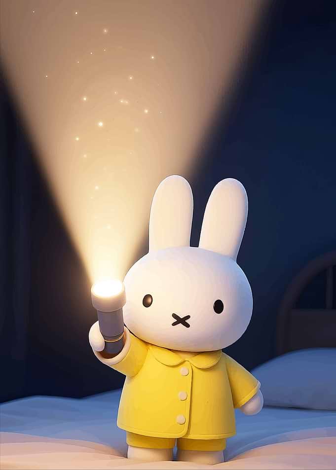 Miffy Holding a Glowing Flashlight