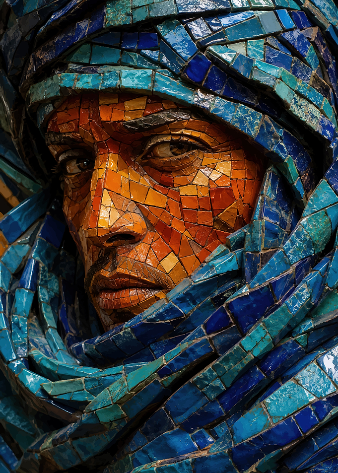 Mosaic Portrait of a Tuareg Man