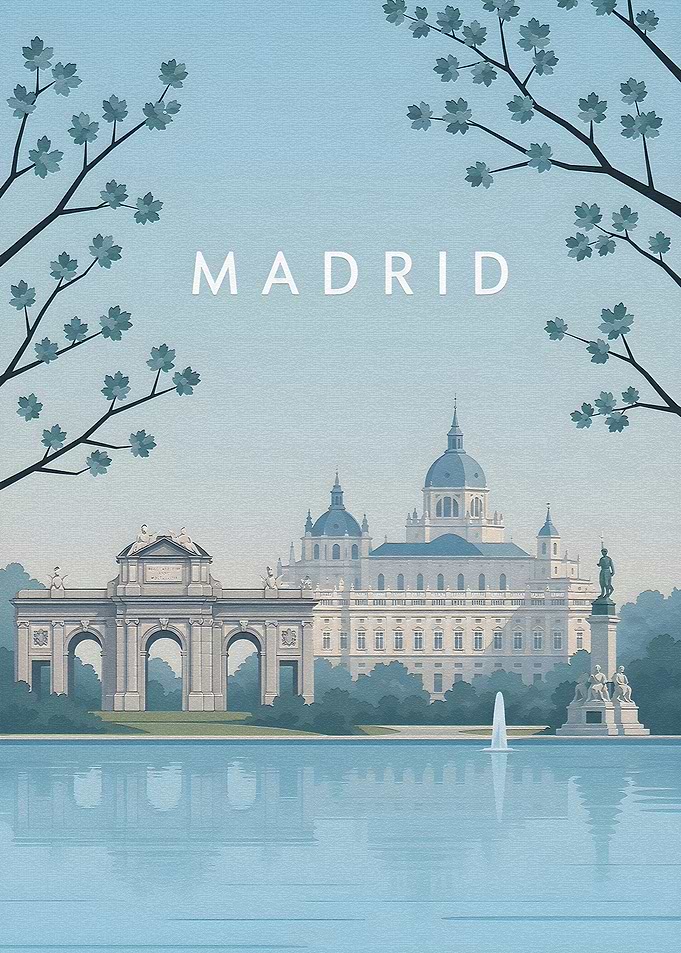 Madrid Travel Poster Illustration