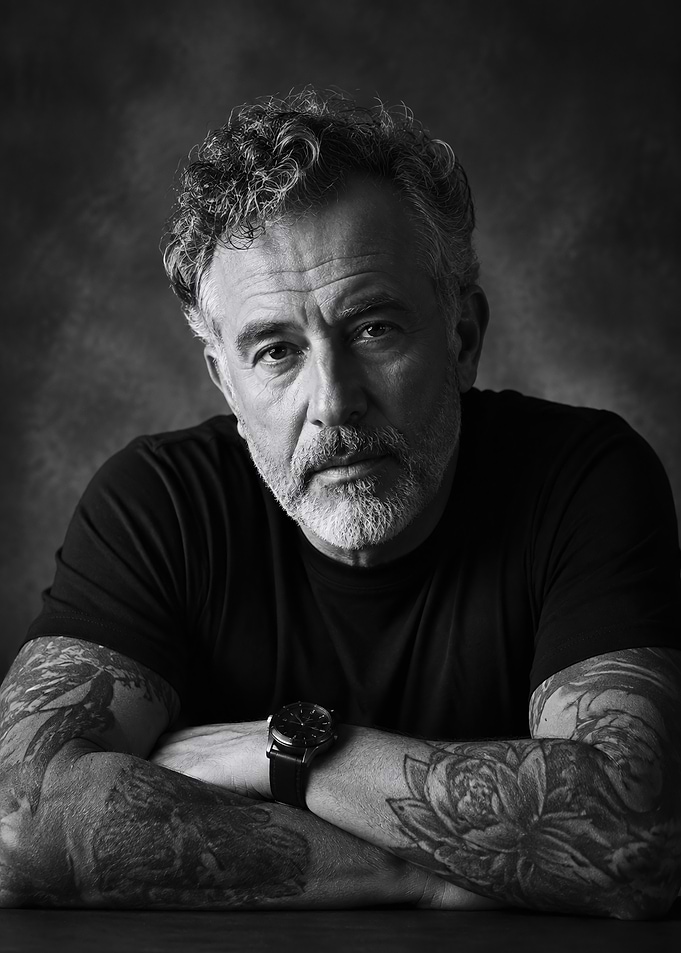 Portrait of a Tattooed Mature Man