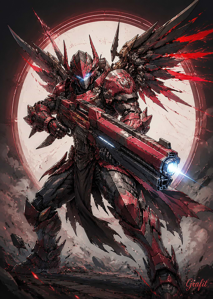 Red Armored Mech Warrior