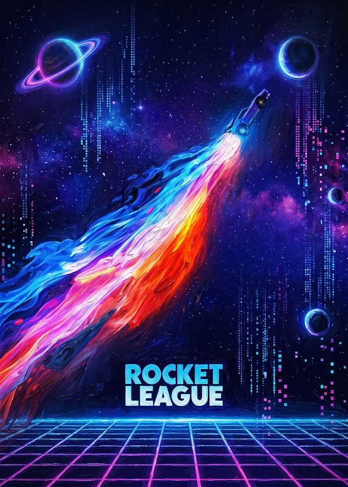 Rocket League Space Racing Poster