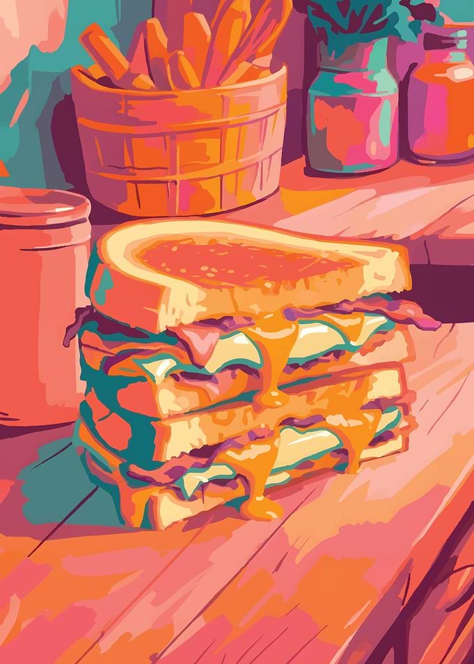 Pop Art Grilled Cheese Sandwich