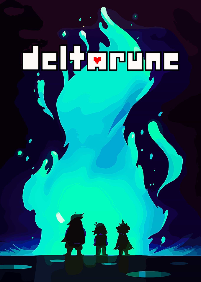 Deltarune Fan Art with Blue Flame