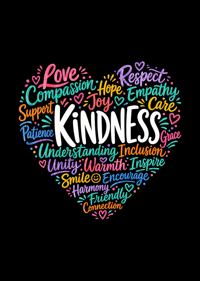 Kindness Heart compassion empathy and respect Word Cloud Design