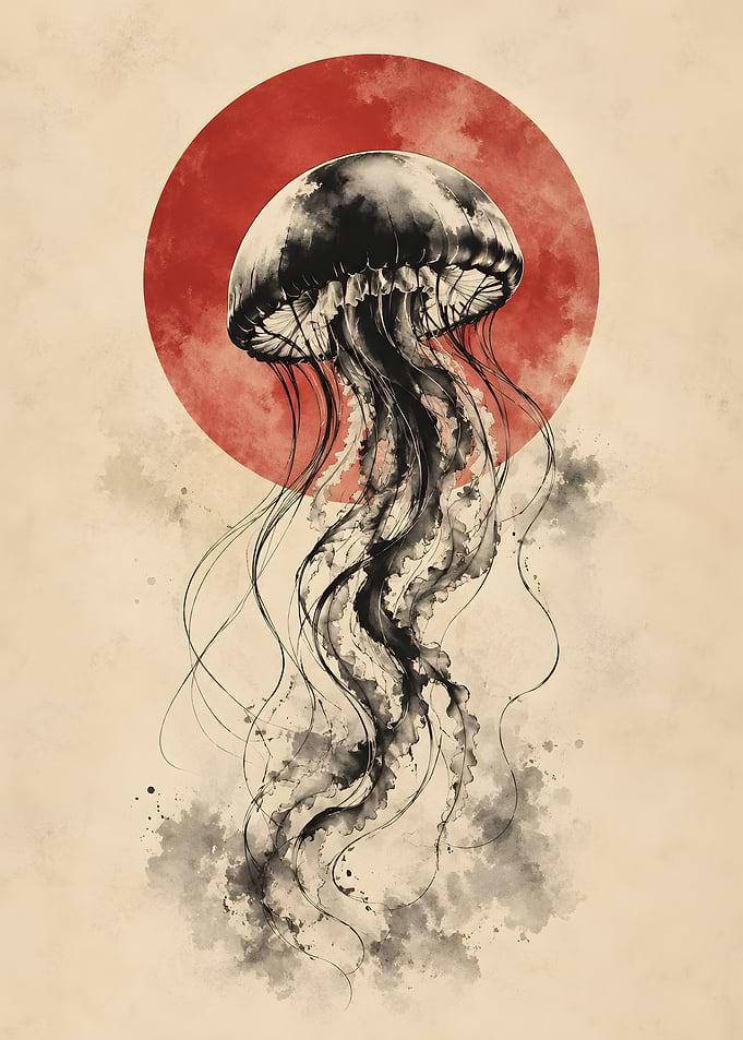 Graceful Jellyfish Ocean Glow