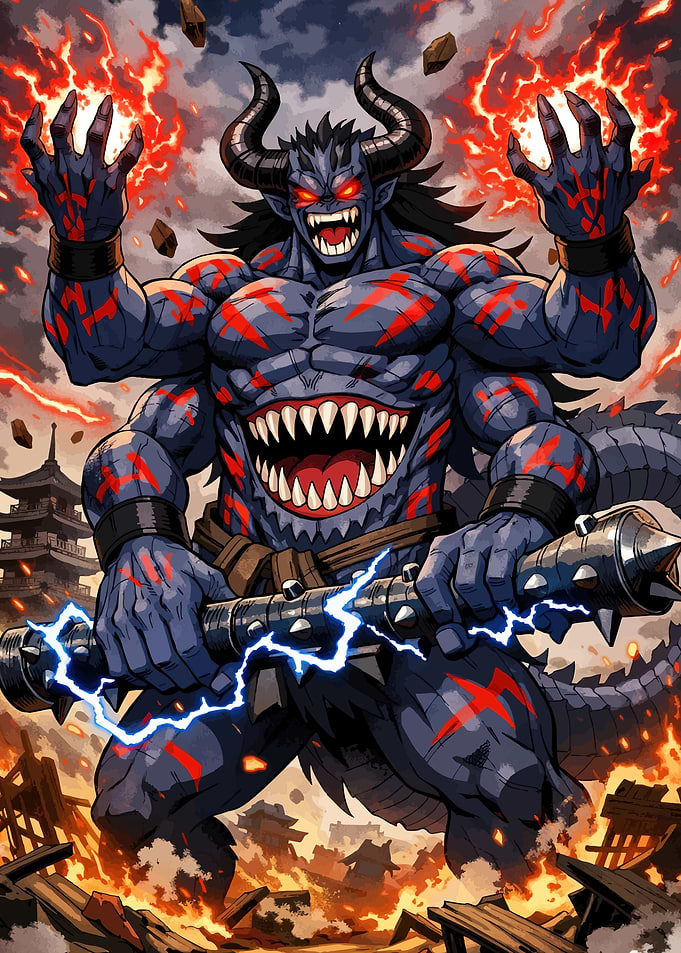 Four-Armed Oni Demon Warrior