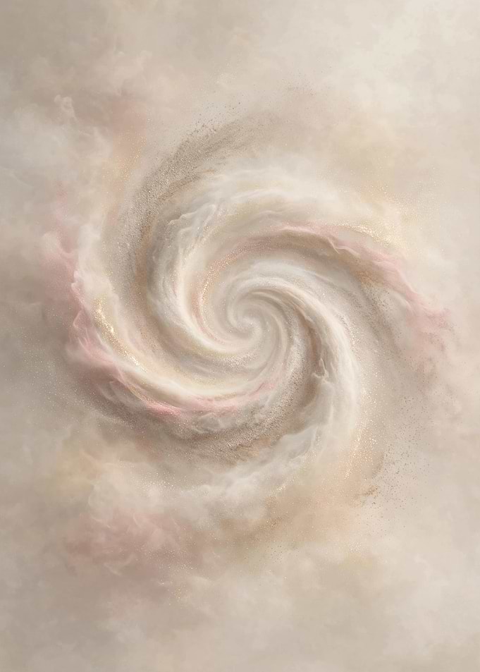 Abstract Swirling Cream and Gold Smoke