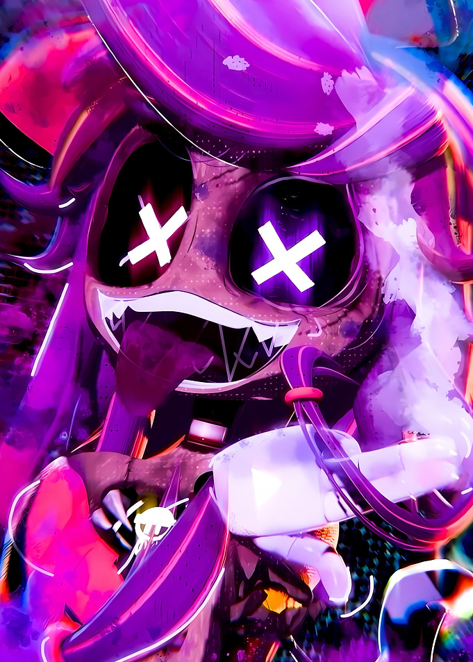 Neon Cyberpunk Hazbin Hotel Fan Art