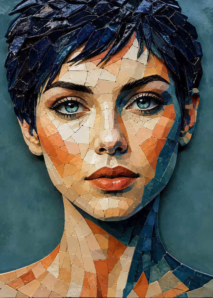 Mosaic Portrait of a Woman