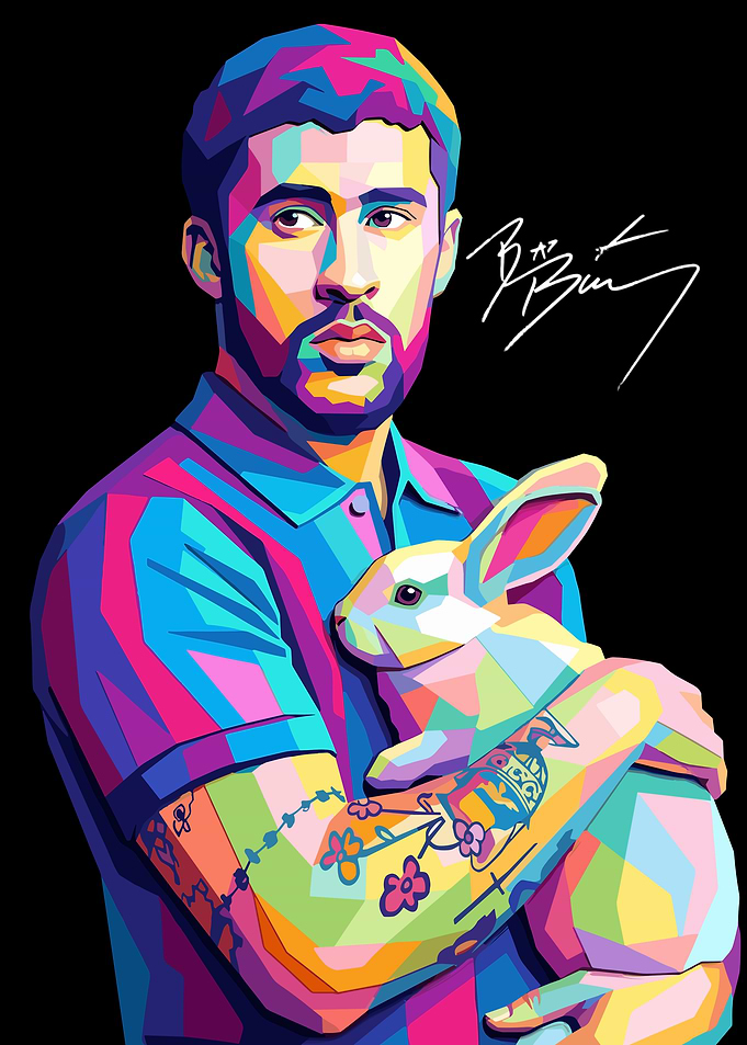 Bad Bunny Pop Art Portrait