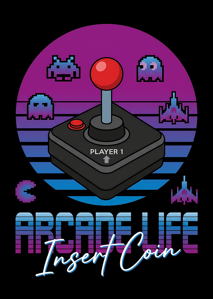 Retro Arcade Life Gaming Graphic