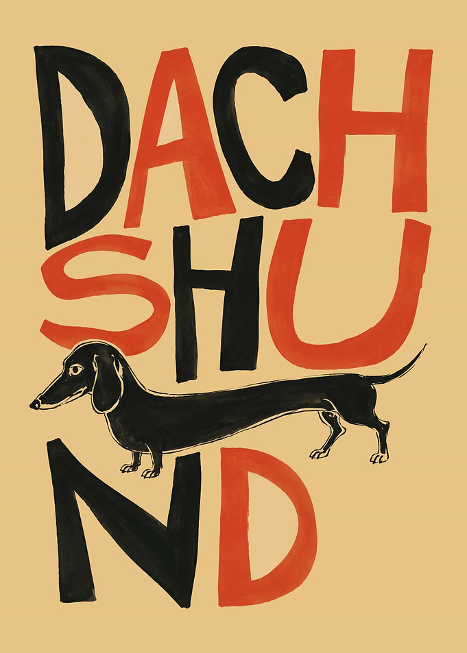 Dachshund Typography Art Print
